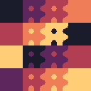 Pixel-art mode: 32×32 test sprite at ×4: nearest neighbour vs Scale2x/3x
